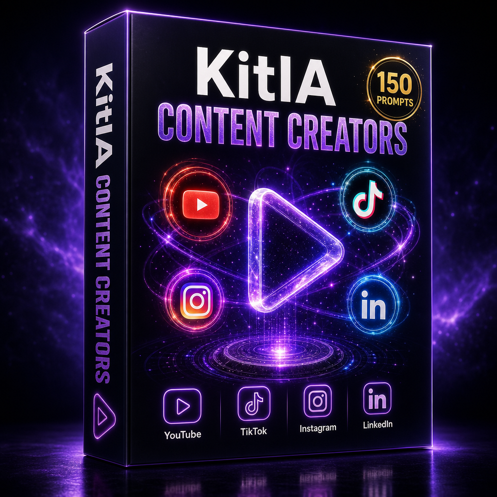KitIA Content Creators — 150 prompts de IA para crescer no YouTube, TikTok e Instagram